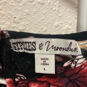 what ; black flowered long sleeve blouse 🤩